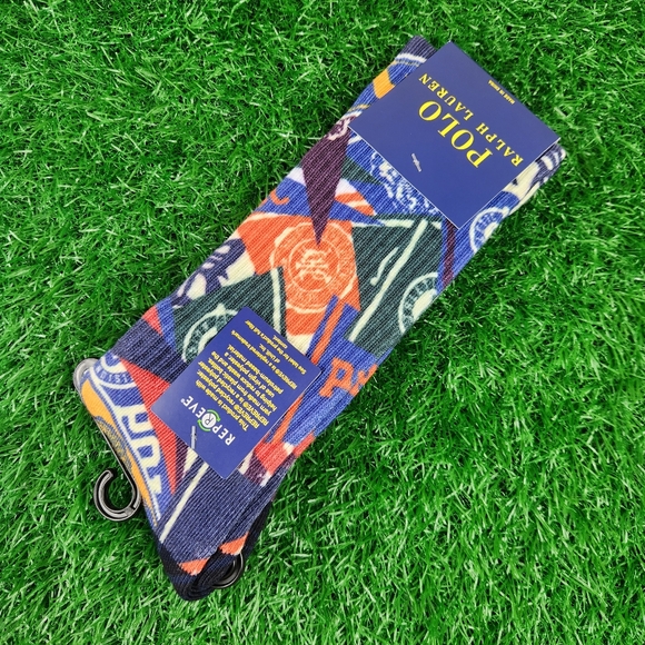 Ralph Lauren Polo Prep Rally School Spirt Crew Socks Blue Multicolor - Picture 2 of 2